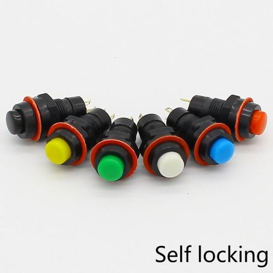 Each color 1pcs -Interrupteur à bouton poussoir autobloquant,6 pièces ...
