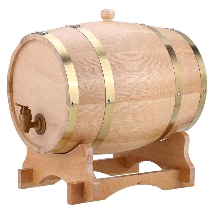 Distributeur de fûts de vin en bois de chêne de 10 litres d'époque pour la tequila de whisky bourbon-HEN