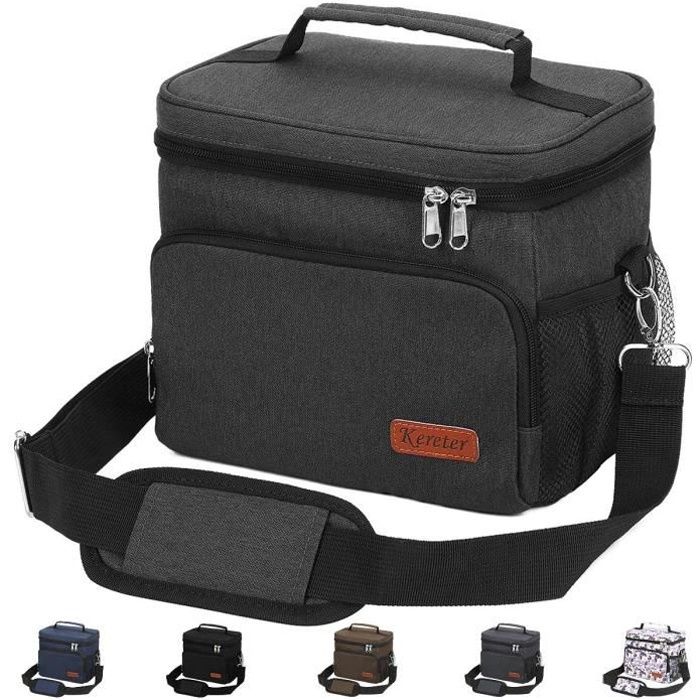 sac repas portable réutilisable , sacoche homme,lunch box bento isotherme,congelable avec bandoulière réglable,lunch bag réfrigéré