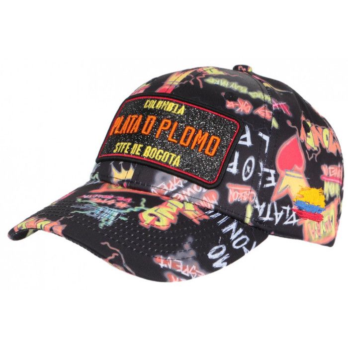 Casquette Plata o Plomo Noire et Jaune Streetwear Colombia Baseball - Taille unique - Noir