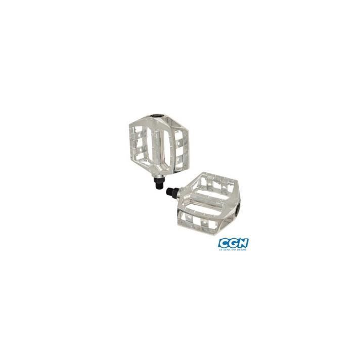 Pedale bmx race plateforme metal argent d 1/2 (pr)