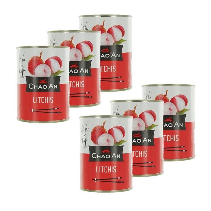 Lot 6x Litchis au sirop - boîte 567g