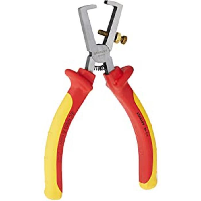 0-84-010 Pince À Dénuder 170mm Isolée 1000 V - Gamme Fatmax - Poignée Bi matière Certifié - Tête Chromée Inoxydable - Taillants Tre