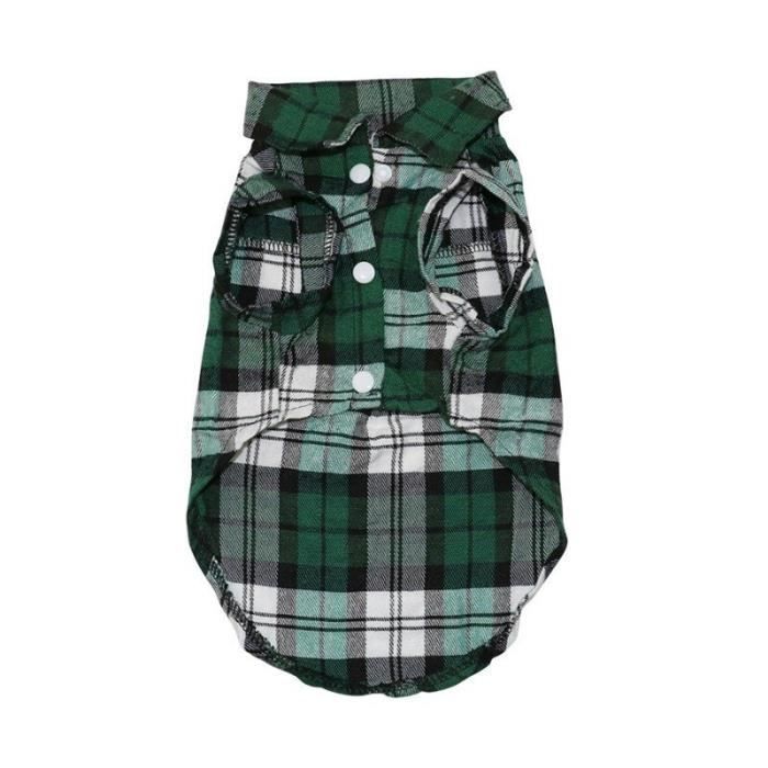 Manteau Blouson,Vêtements pour chiens pour poméraniens chemise à carreaux poméranie chien vêtements Sphynx vêtements - Type Green-M