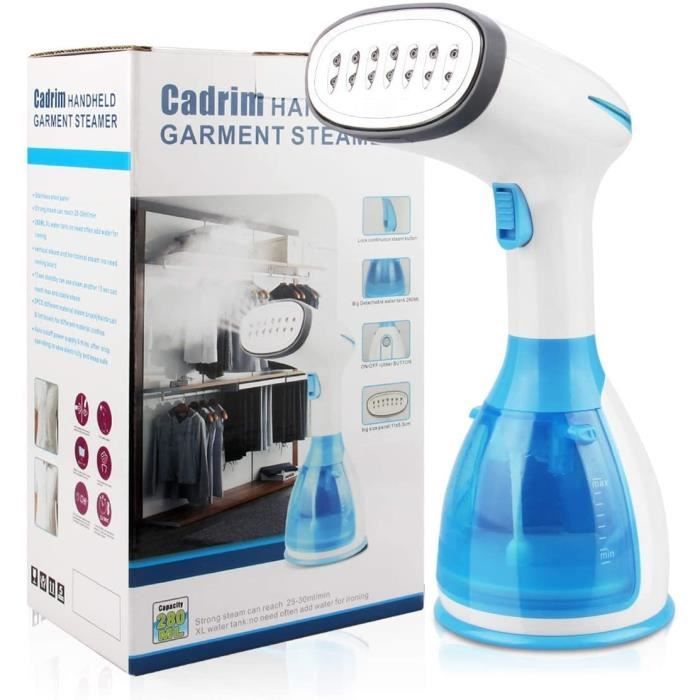 Défroisseur Vapeur, Cadrim Fer à Repasser Portable 1500W 280ML Réchauffage Rapide Défroisseur à Main Vapeur à Vêtements Pour Tissu e