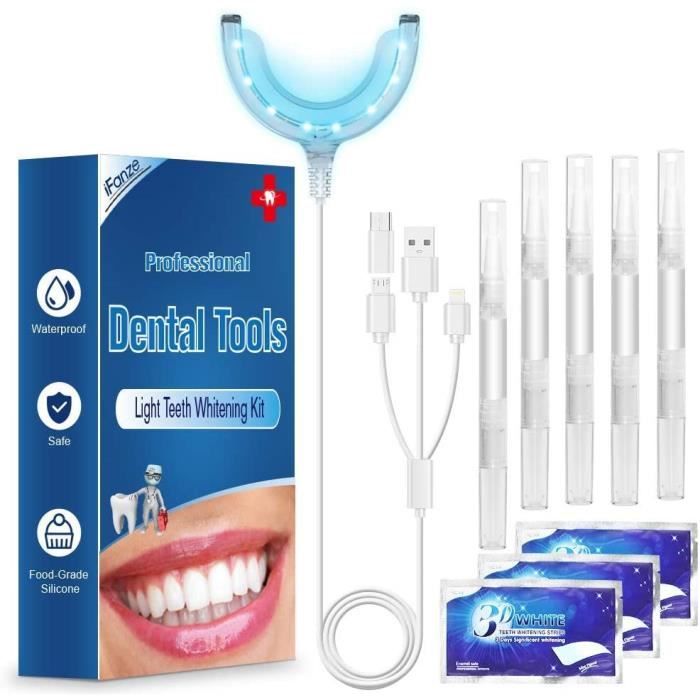 Kit Blanchiment Dentaire LED Lampe Dentaire, 5* Gel de blanchiment des dents, iFanze Gel Blanchiment Dentaire Professionnel