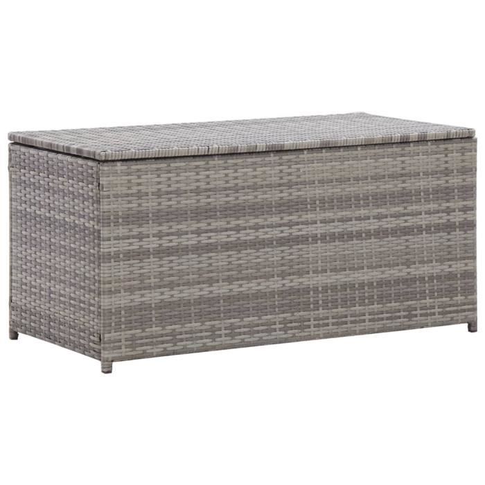 2300Elégance- Boîte de rangement de jardin,Grand Capacité,COFFRE D'EXTERIEUR,Coffre de Rangement Résine tressée 100x50x50 cm Gris Ta