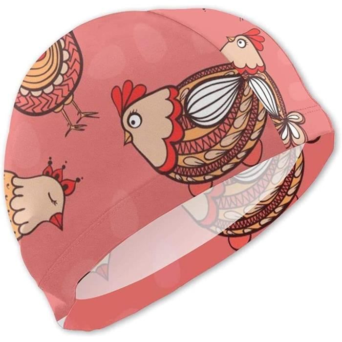 Bonnet de Bain pour Enfants avec coqs Bonnet de Bain différent Bonnet de Bain pour Adulte Bonnet de Bain antidérapant étanche Con379