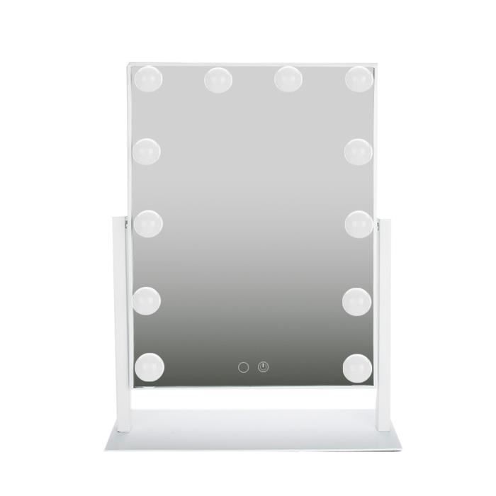 Akozon miroir de lampe LED 12LEDs Hollywood Style Dimmable Table Ampoules Vanity Maquillage Miroir Lumières USB Alimenté 110-240V