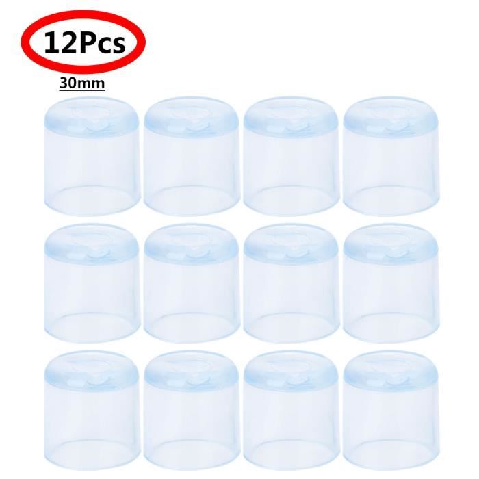 Tapis de Bain,12 pièces en caoutchouc meubles pied Table chaise jambe embouts couvre conseils - Type Clear 30mm - One Size