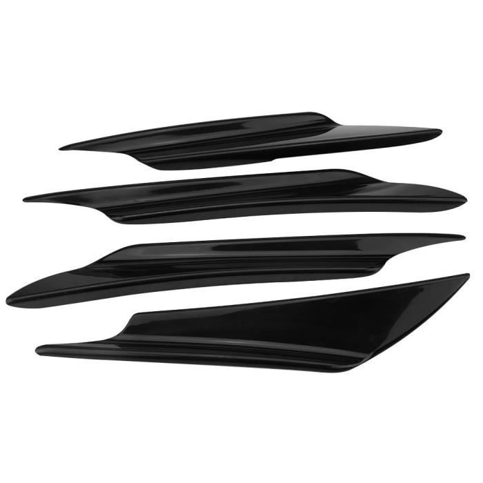 Drfeify aileron de pare-chocs avant 4pcs universel noir de carrosserie de voiture becquet pare-chocs avant lèvre séparateur