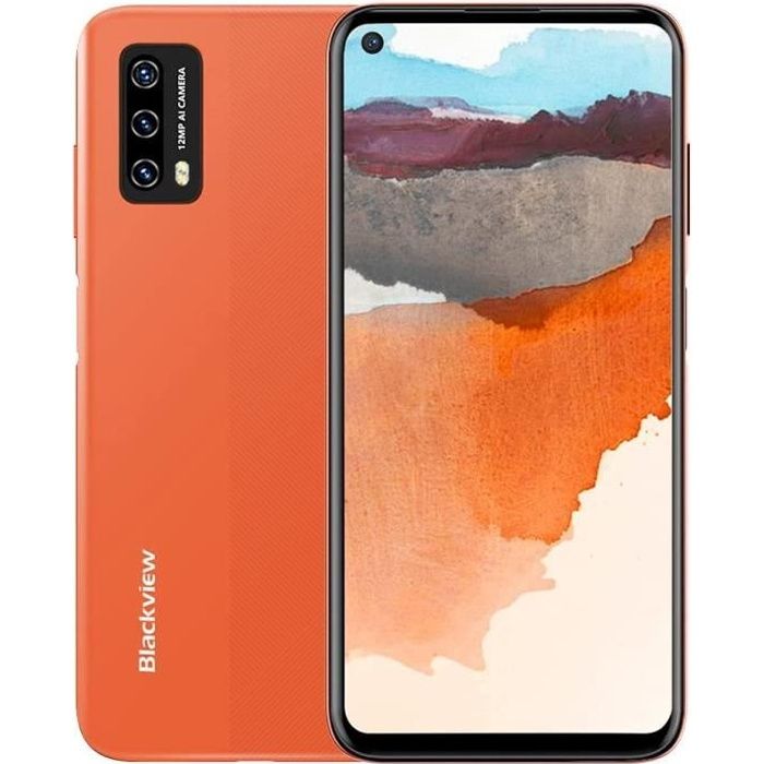 Blackview Smartphone A90 4Go + 64Go 6,39 Pouces 4280mAh Batterie Android 11 Octa-core Double SIM Téléphone Portable - Orange