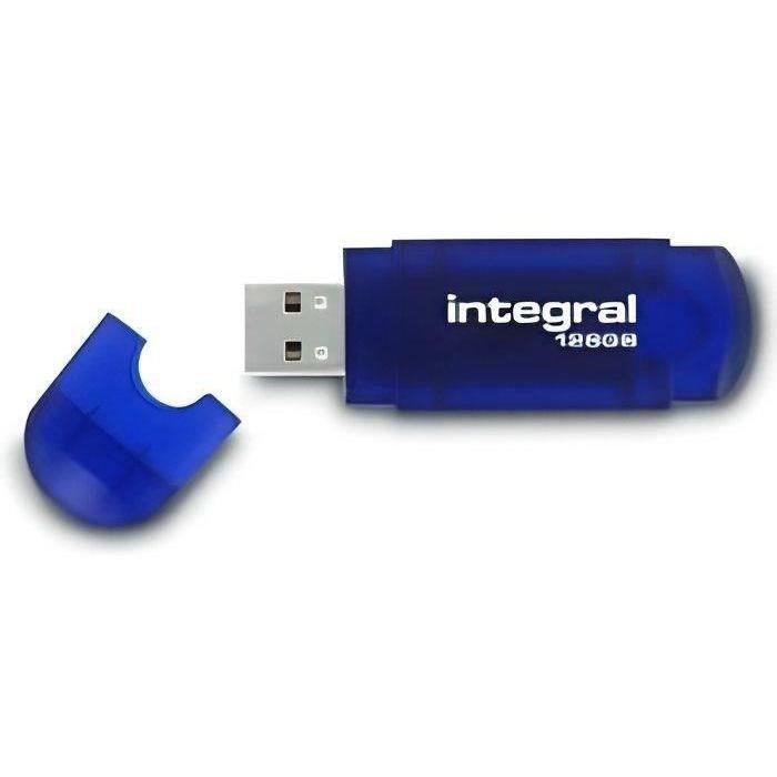 INTEGRAL Clé USB EVO - 128 Go - USB 2.0 - Bleu transparent