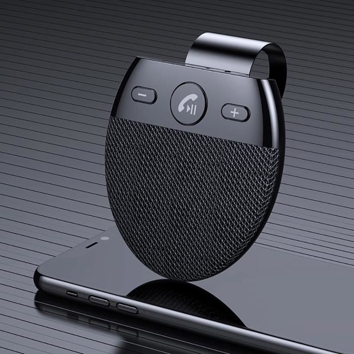Kits Mains Libres Bluetooth 5.0 avec Clip Haut-Parleur Micro Intégré, Reconnexion Automatique, Contrôle vocal Siri