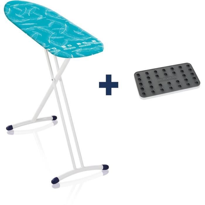 LEIFHEIT Table à repasser AirBoard L Solid Shoulder 72698 Leifheit planche à repasser 130 x 38 cm hauteur réglable + repose-fer sili