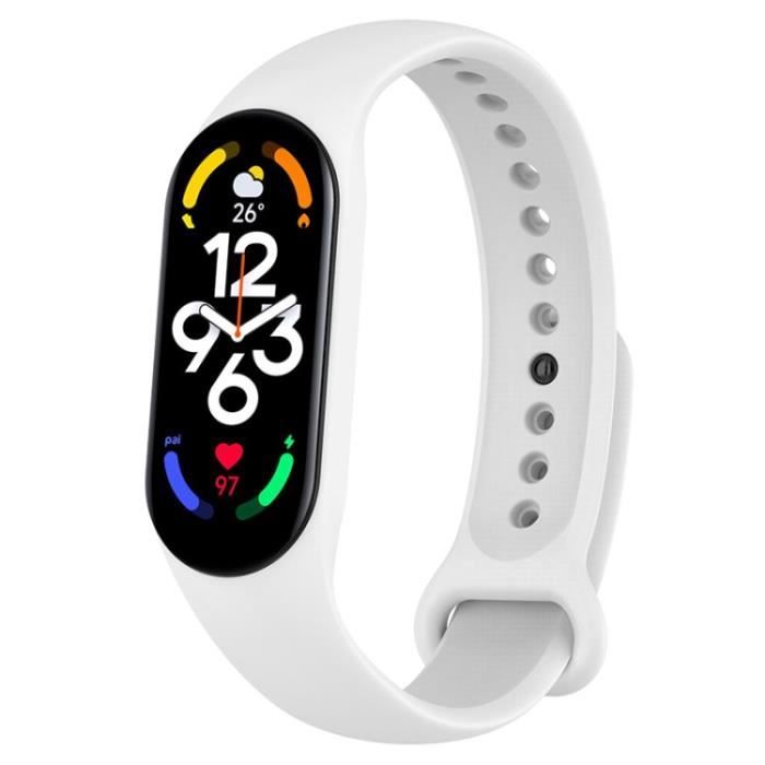 Connecteur De Bracelet Pour Xiaomi Mi Band 7 Tpu Band Strap De Poignet À Version Rapide Remplacement De Montre Sportive,Blanche