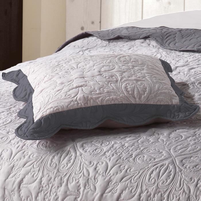 Housse de coussin 45x45 EMMA gris/anthracite