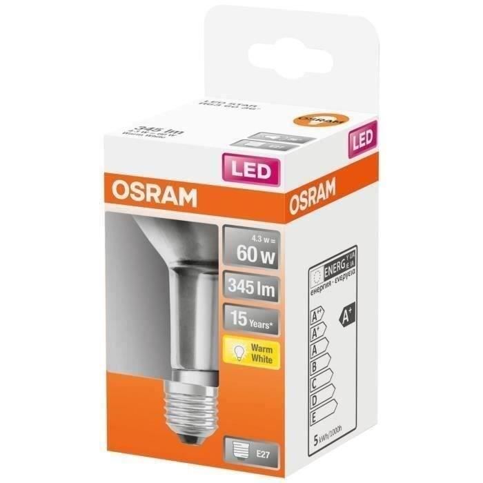 OSRAM Spot R63 LED verre clair - 4,3W équivalent 60W E27 - Blanc chaud