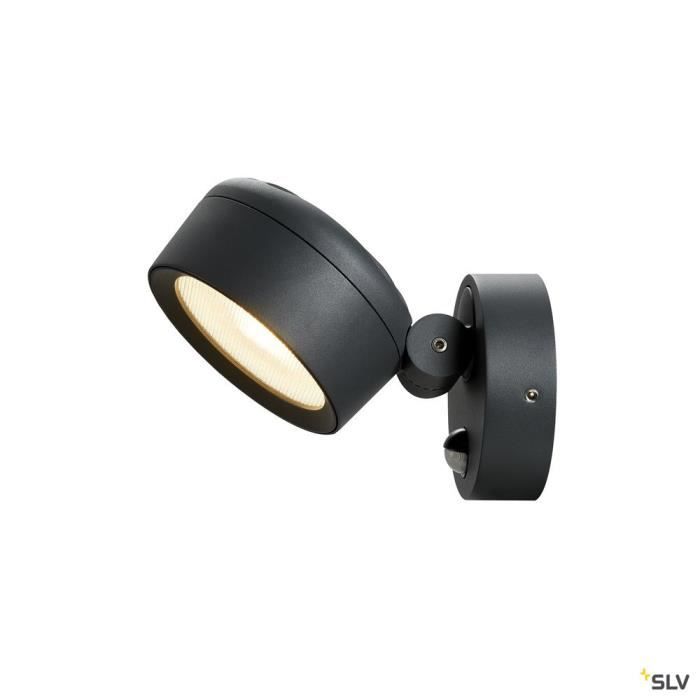 Applique et plafonnier extérieur SLV ESKINA SPOT SENSOR, anthracite, LED, détecteur de mouvements 13,80 x 13,80 x 22,30 Anthracite