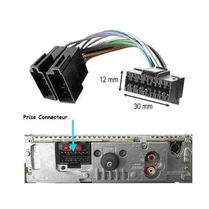Câble adaptateur ISO autoradio SONY MEX-BT3600U MEX-BT3700U MEX-BT3800U