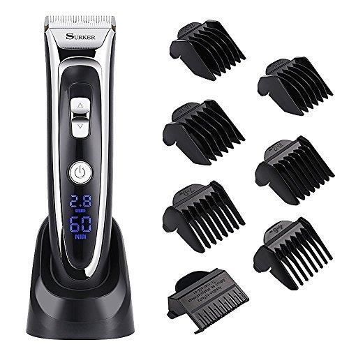 SURKER Tondeuse Cheveux Tondeuse Barbe Electrique Sans Fil Rechargeable Avec 6 Peignes Pour Enfants Adultes Personnes Agées Salon Pr