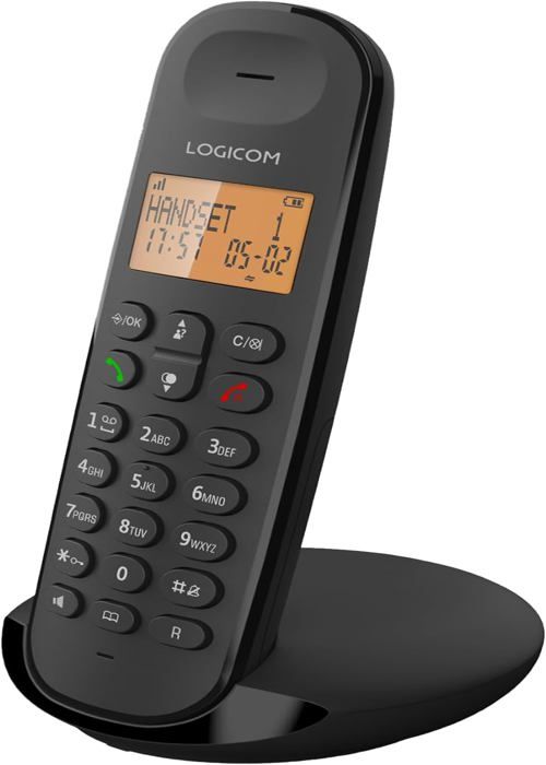 Téléphone Fixe Sans Fil Logicom Vega 150 Noir - DECT Sans Messagerie Vocale