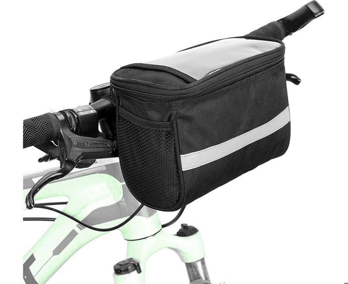 Sacoche De Vélo 12L Étanche - Avec Sangles Réglables, Bandes Réfléchissantes Et Support Téléphone - Pour VTT, Route - Capacité 32x19x17 Cm