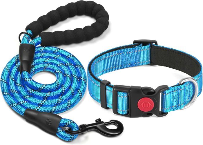 Meilleurs prix pour Collier pour Chien réfléchissant rembourré en néoprène Souple et Respirant réglable en Nylon (S 20-30cm)