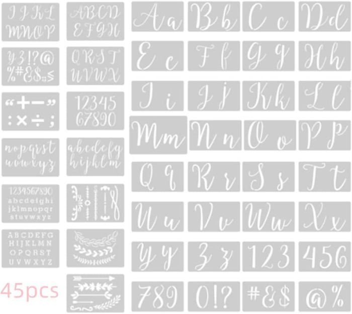 Pochoir Peinture 26 Piu00e8ces Lettre Pochoirs, 10cm Alphabets Pochoirs Numu00e9ro Pochoir Plastique Gabarits De Peinture Pochoir Lettre