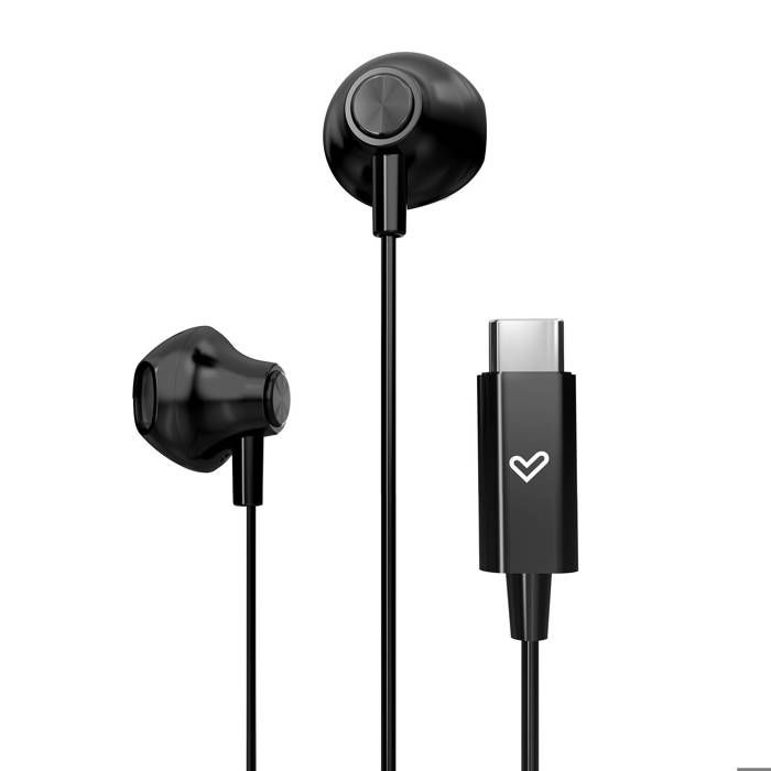 Écouteurs filaires - EasyPods - Type C - Noir - Intra-auriculaire - Résistant à la transpiration