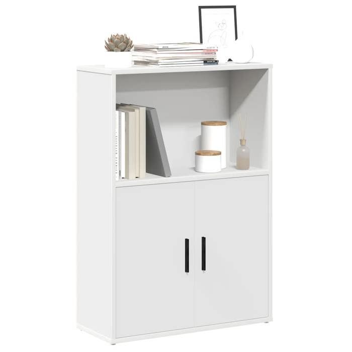 vidaXL Bibliothèque blanc 60x24x85 cm bois dingénierie étagère à livres support de rangement support à livres armoire 860409