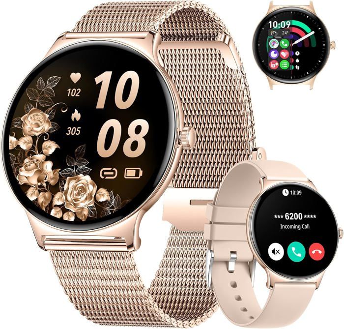 Montre Connectée Femme Avec Appel Bluetooth 1.43Hd Amoled Smartwatch Santé Au Féminin 120+ Modes Sportifs Podometre Calories Somm Montre Connectée Femme Avec Appel Bluetooth 1.43Hd Amoled Smartwatch Santé Au Féminin 120+ Modes Sportifs Podometre Calories Somm