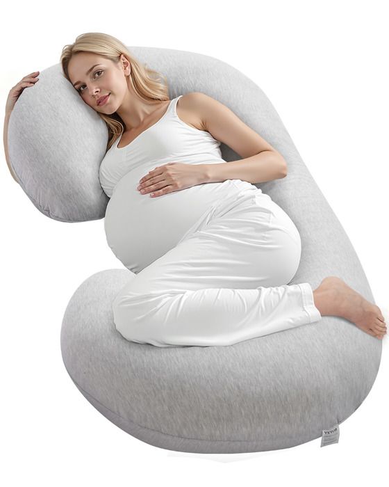 Coussin De Grossesse En Forme De C – Pour Dormir, Allaitement, Soutien Dos/hanches/jambes (housse Lavable)