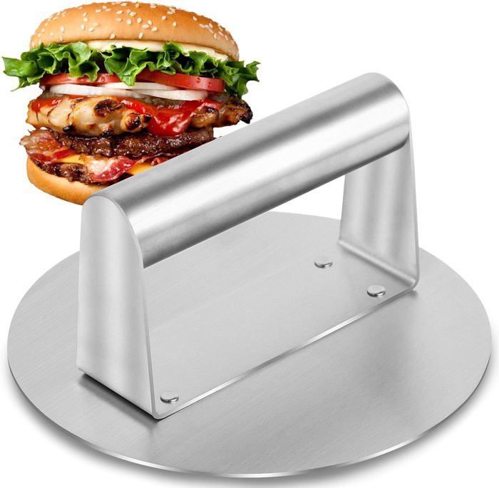 Presse à Burger En Acier Inoxydable 6,3 Pouces - Pour Smash Burger, Grill, Facile à Nettoyer - 12