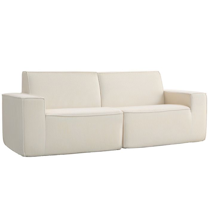 Canapé 3 places - HOMCOM - pas de montage nécessaire - tissu en velours côtelé - 230 x 90 x 85 cm - beige