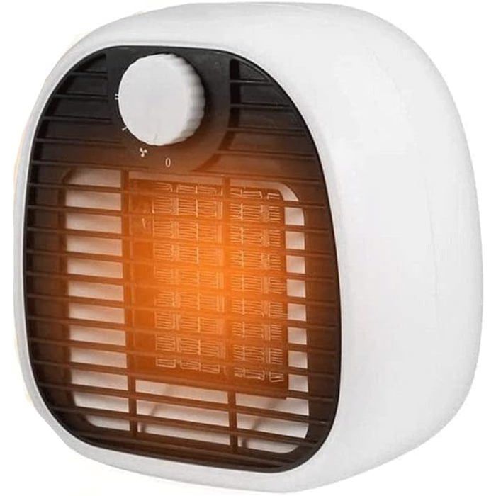 Mini Radiateur Soufflant Journeyside 500W – Chauffe En 3s, ABS Ignifuge, Protection Surchauffe, Compact 14x14x10 Cm, Pour Bureau, Chambre, Usage Ponctuel