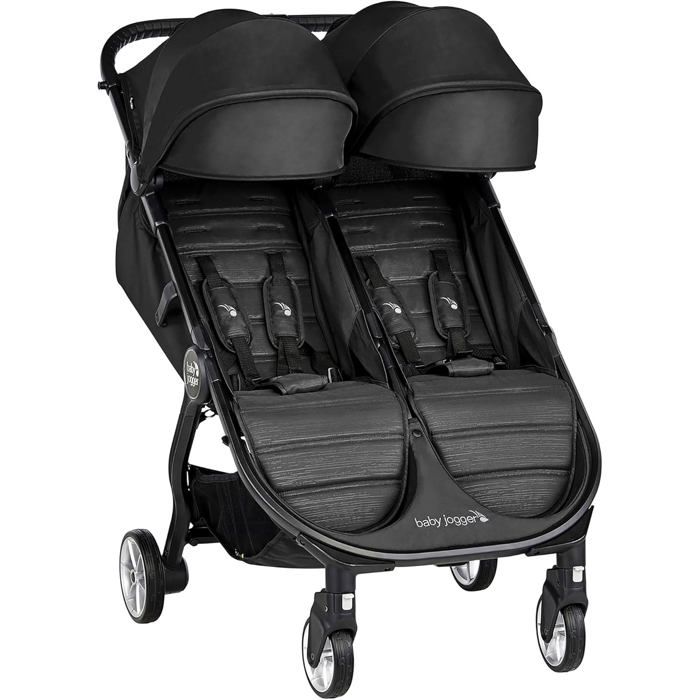 BABY JOGGER Poussette Double  City Tour 2 L&eacute;g&egrave;re et Pliable - Pitch Black 