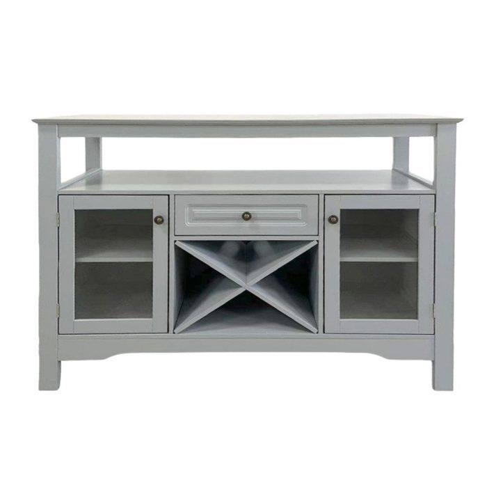 Buffet Multifonction Gris 116x40x82cm Beaucoup de Rangement Salon Salle à Manger Bureau Moderne Élégant
