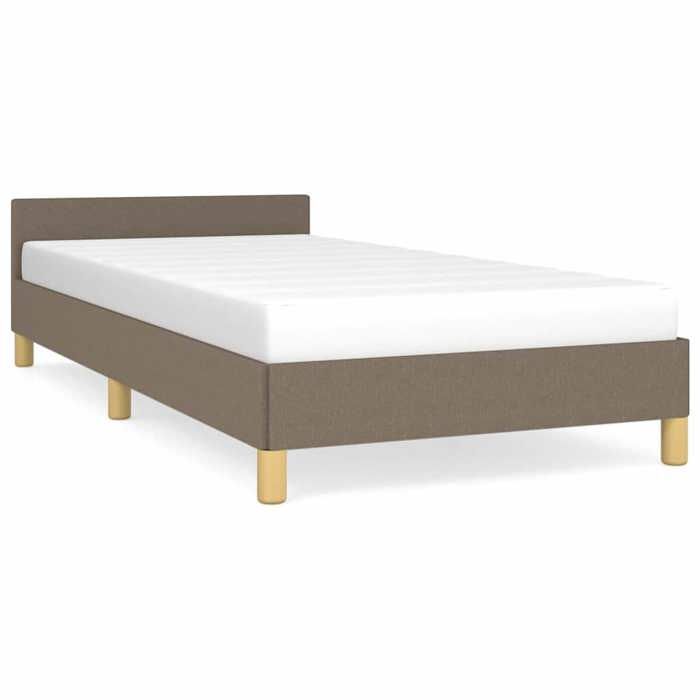 SALE 2026Cadre de lit - 1 personnes - Structure de lit avec tête de lit - 197x93x50cm taupe 90x190cm tissu17.5 Kg 863917