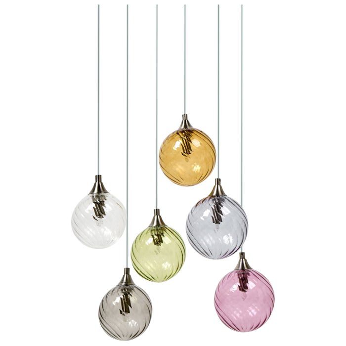 Lampes suspension à 6 lumières TUDDI Verre Multicolore