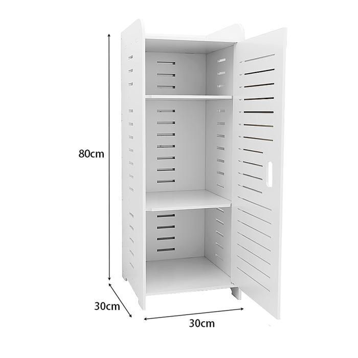 Armoires de salle de bain PIPIPOXERUne porte avec trois niveaux d’étagèresPetit Meuble de Rangement pour Toilettes30x30x80 cm