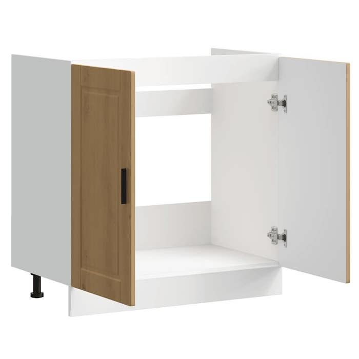 Moderne Armoire base pour évier SWEETY Meuble-lavabos Porto chêne artisanal bois ingénierie 80x46x81.5 cm MM1826