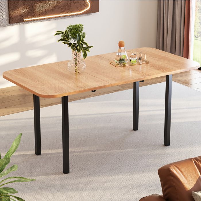 Table à manger salon/cuisine 140/160x80x75 cm(extensible) . MDF . 4 pieds de support. Table basse de chambre.naturelle