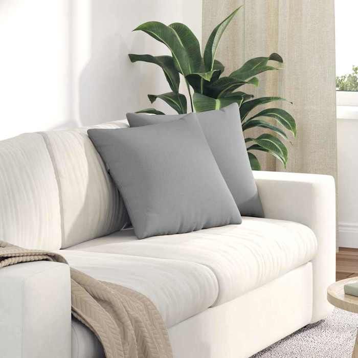 vidaXL Coussins de canapé 2 pcs Gris nuage 45 x 45 cm tissu 42013924