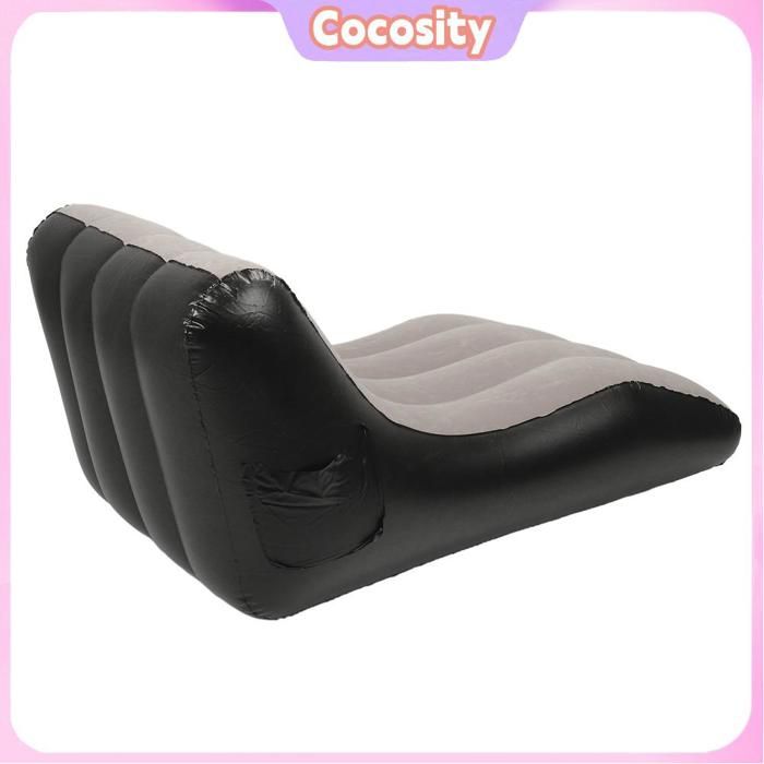 Cocosity chaise gonflable floquée Canapé gonflable en PVC floqué chaise gonflable pour salons Camping voyages meuble sofa Brun