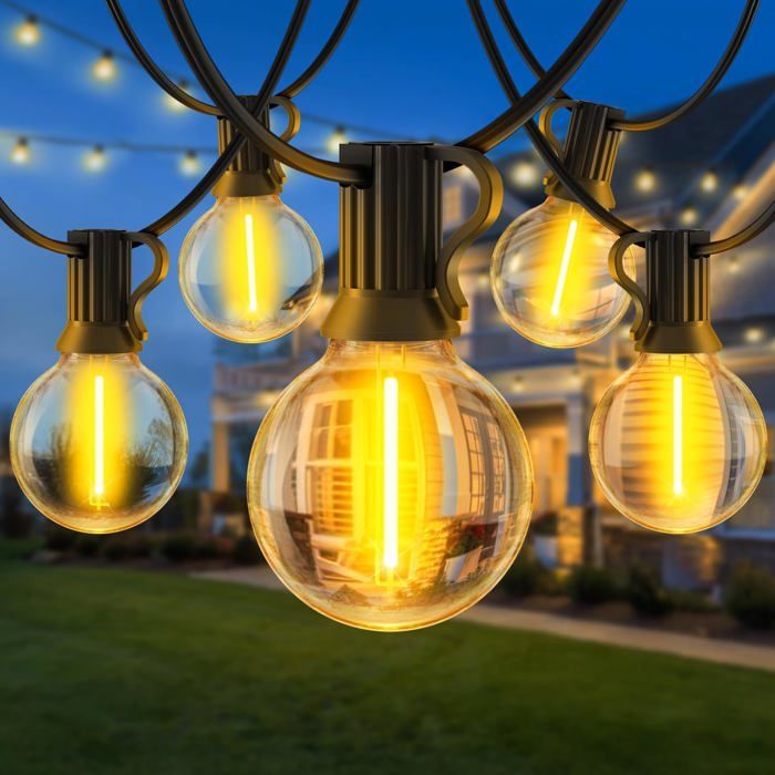 Guirlande Lumineuse Guinguette Extérieur LED 20M/65.5FT Ampoules G40 Exterieure Lumiere Jardin IP44 Imperméable Guirlandes Terrasse