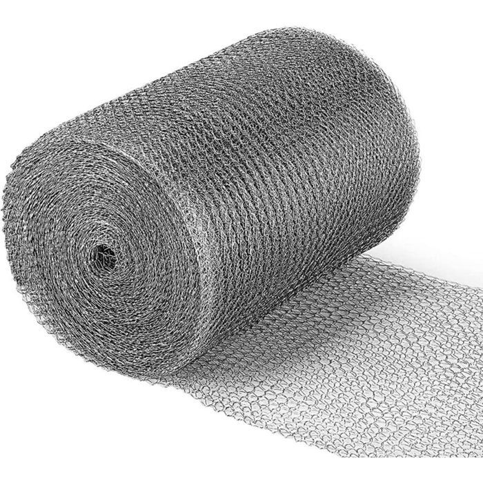 Grillage anti-rongeur (9m x 127 cm) en acier inoxydable pour empêcher souris insectes serpents et taupes dentrer dans vos