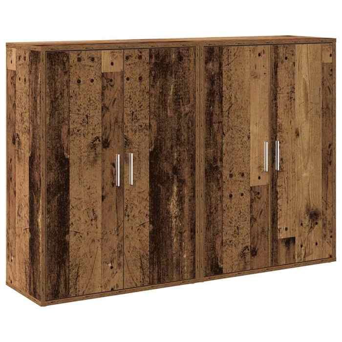 Buffet 2 pcs - Placard/Vaisselier de salon - avec tiroir Bois ancien 60x31x84 cm Bois dingénierie B3477