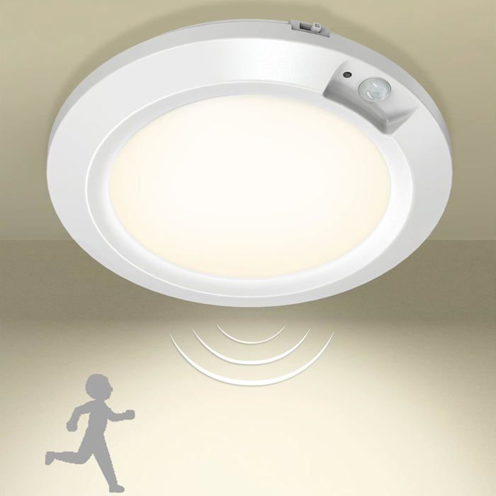 Veilleuses Led À Piles Avec Détecteur De Mouvement Lampe Plafond À Pile Sans Fil Plafonnier Led Eclairage Intérieur Pour Bal[AT136]