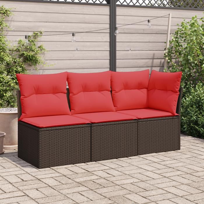 Canapé dangle de jardin - COCO - résine tressée - marron - 62 x 62 x 69 cm - coussins inclus - coffre de rangement 335447